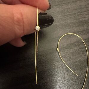 Lana Jewelry Upside down hoop earrings with diamonds